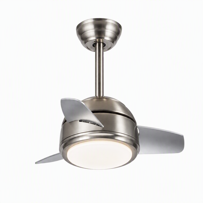 Satin Nickel Compact Ceiling Fan with Light - FAN930-04