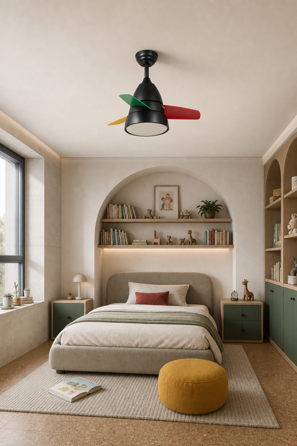 
Black Multicolor-Blade Ceiling Fan with Light - FAN931-02